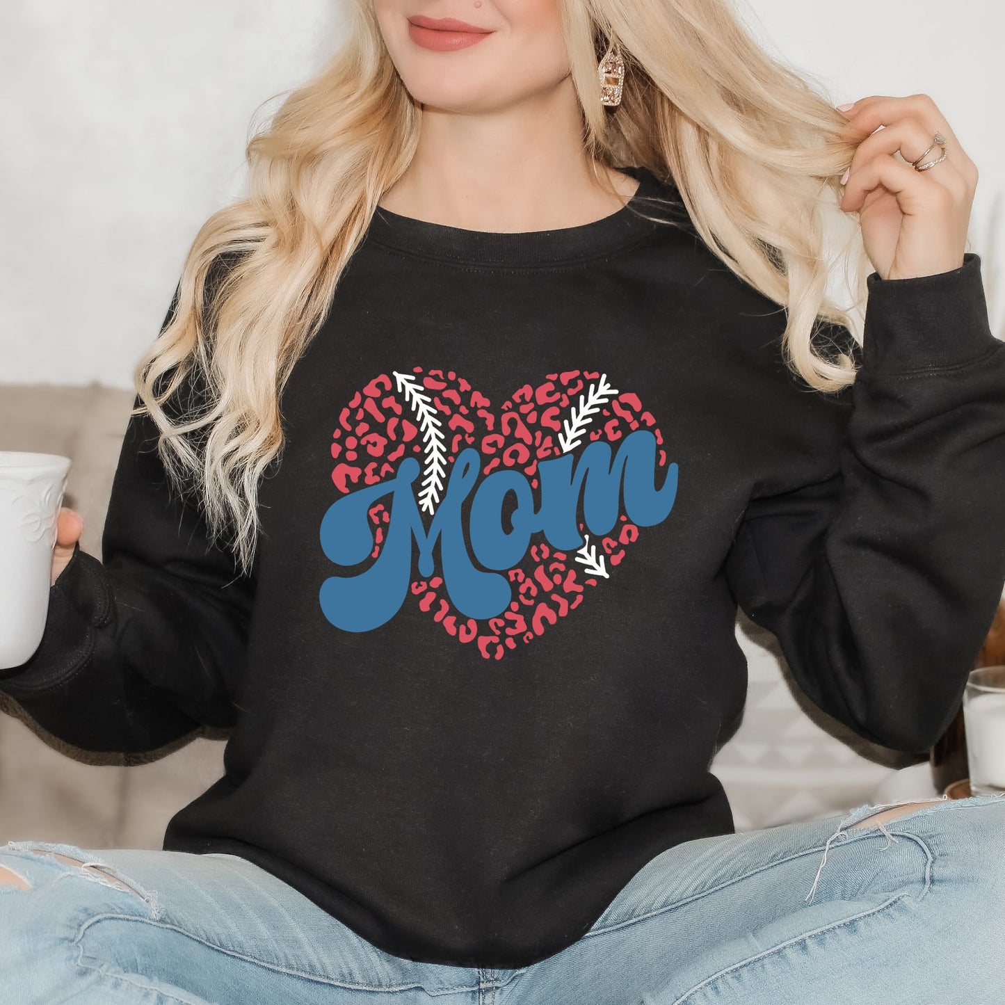 Baseball Mom Heart | Sweatshirt
