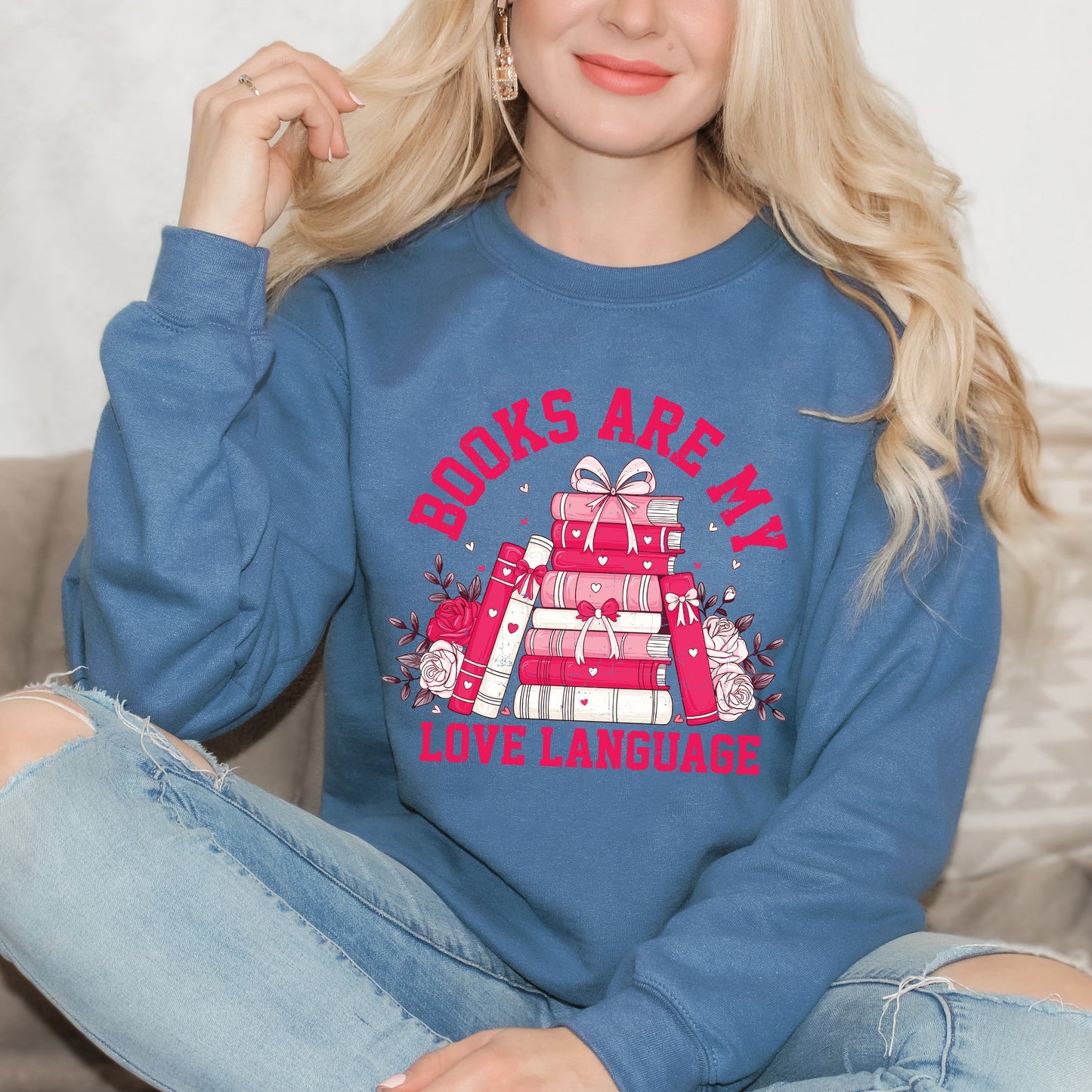 Books Are My Love Language Heart | Sweatshirt