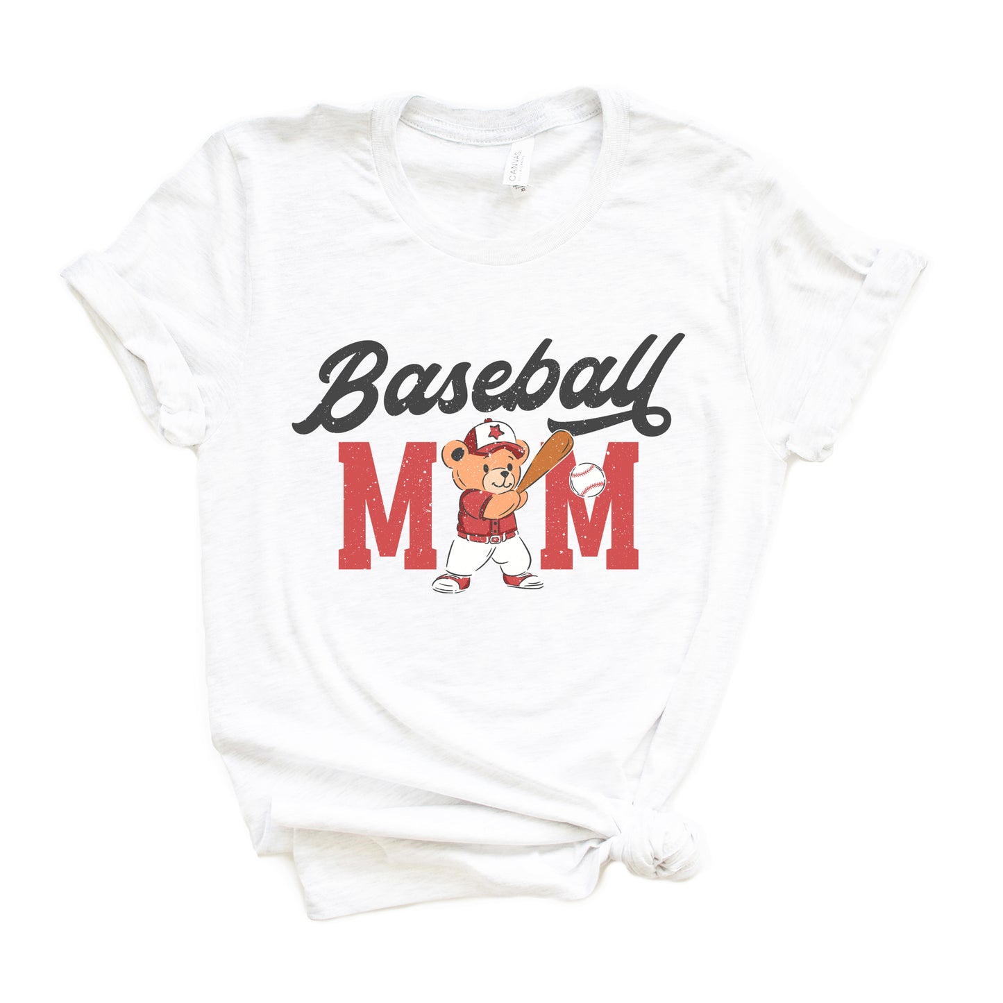 Baseball Mom Teddy Bear | Short Sleeve Graphic Tee