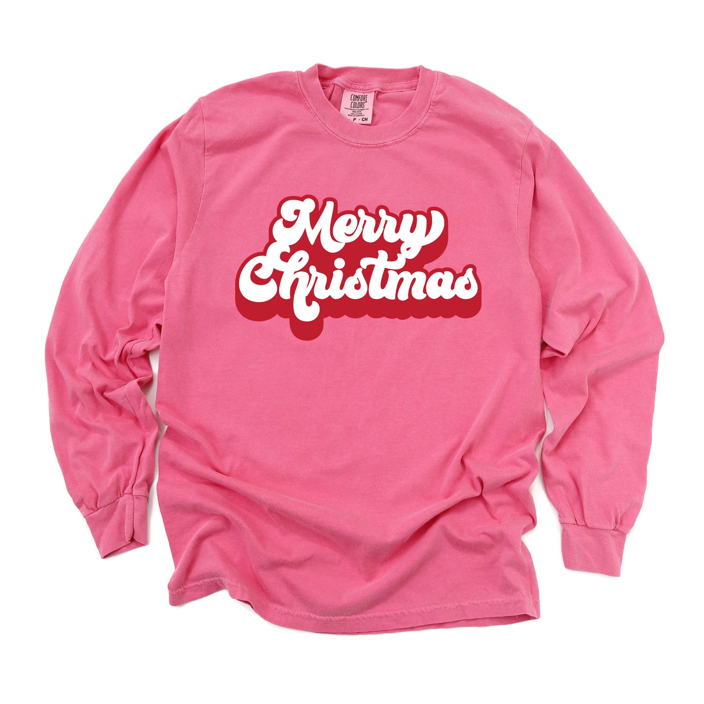Retro Merry Christmas | Garment Dyed Long Sleeve