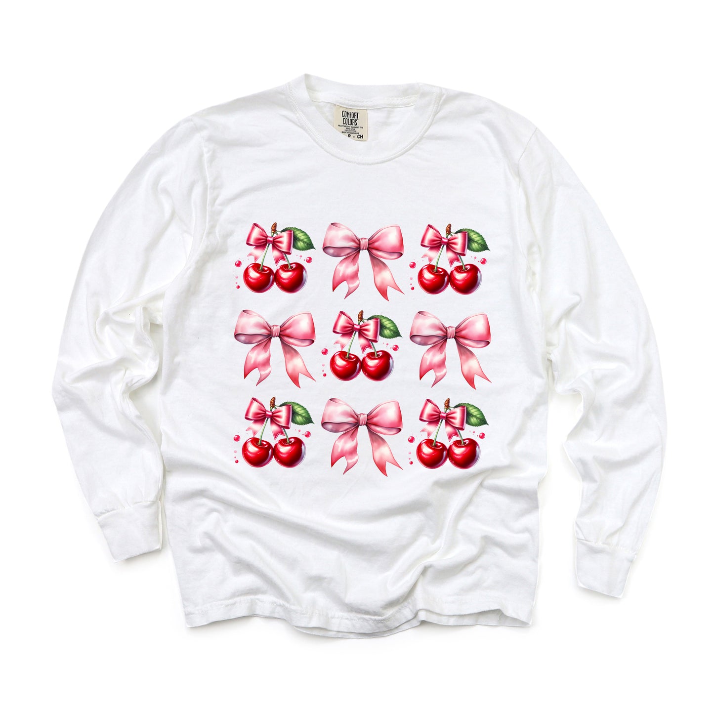 Coquette Pink Cherry Chart | Garment Dyed Long Sleeve