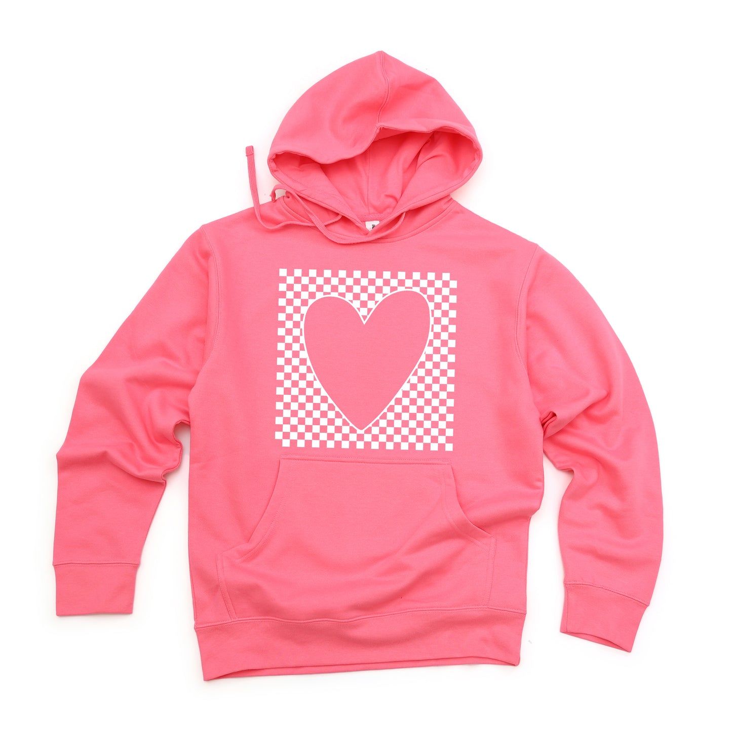 Checkered Heart Cut Out | Hoodie
