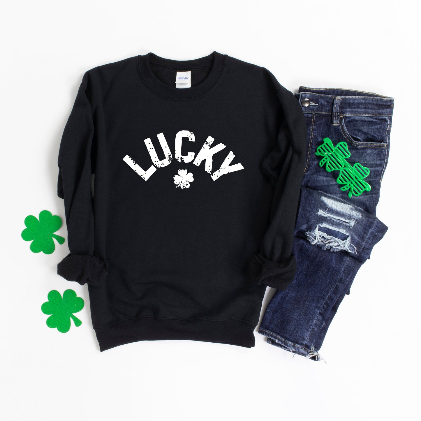 Lucky Arched Distressed | Sweatshirt