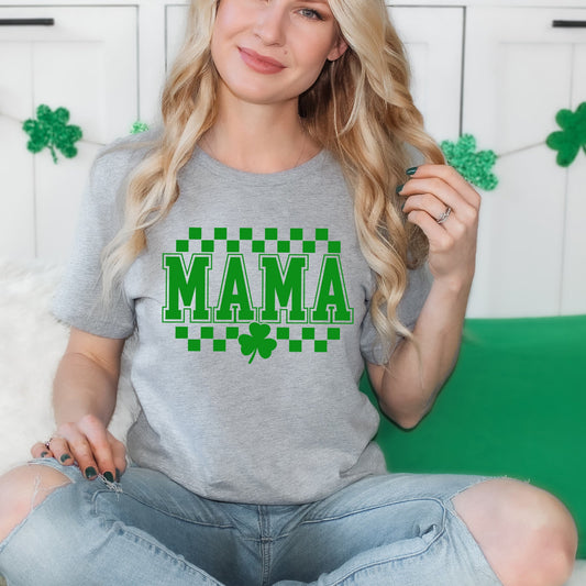 Mama Checkered Clover | Short Sleeve Graphic Tee