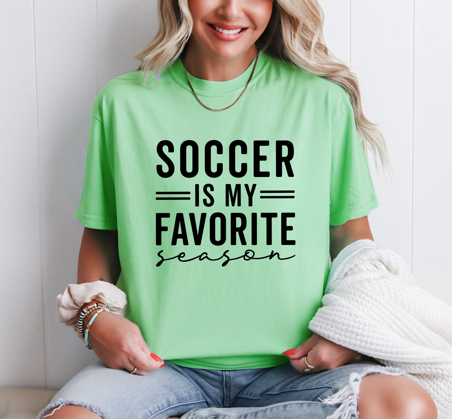 Soccer Is My Favorite Season | Garment Dyed Short Sleeve Tee