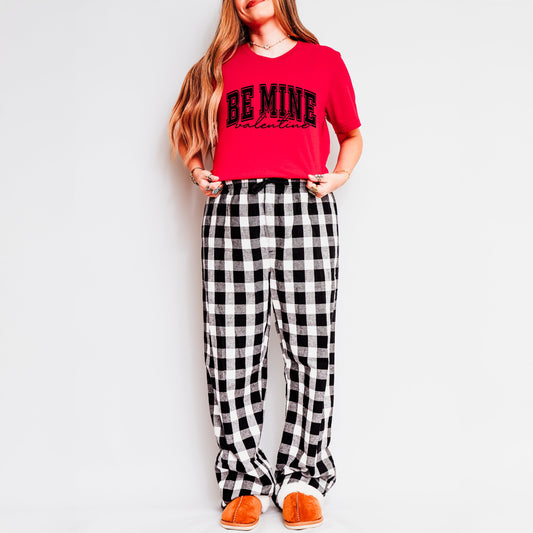 Be Mine Valentine Varsity | Plaid Pajama Set