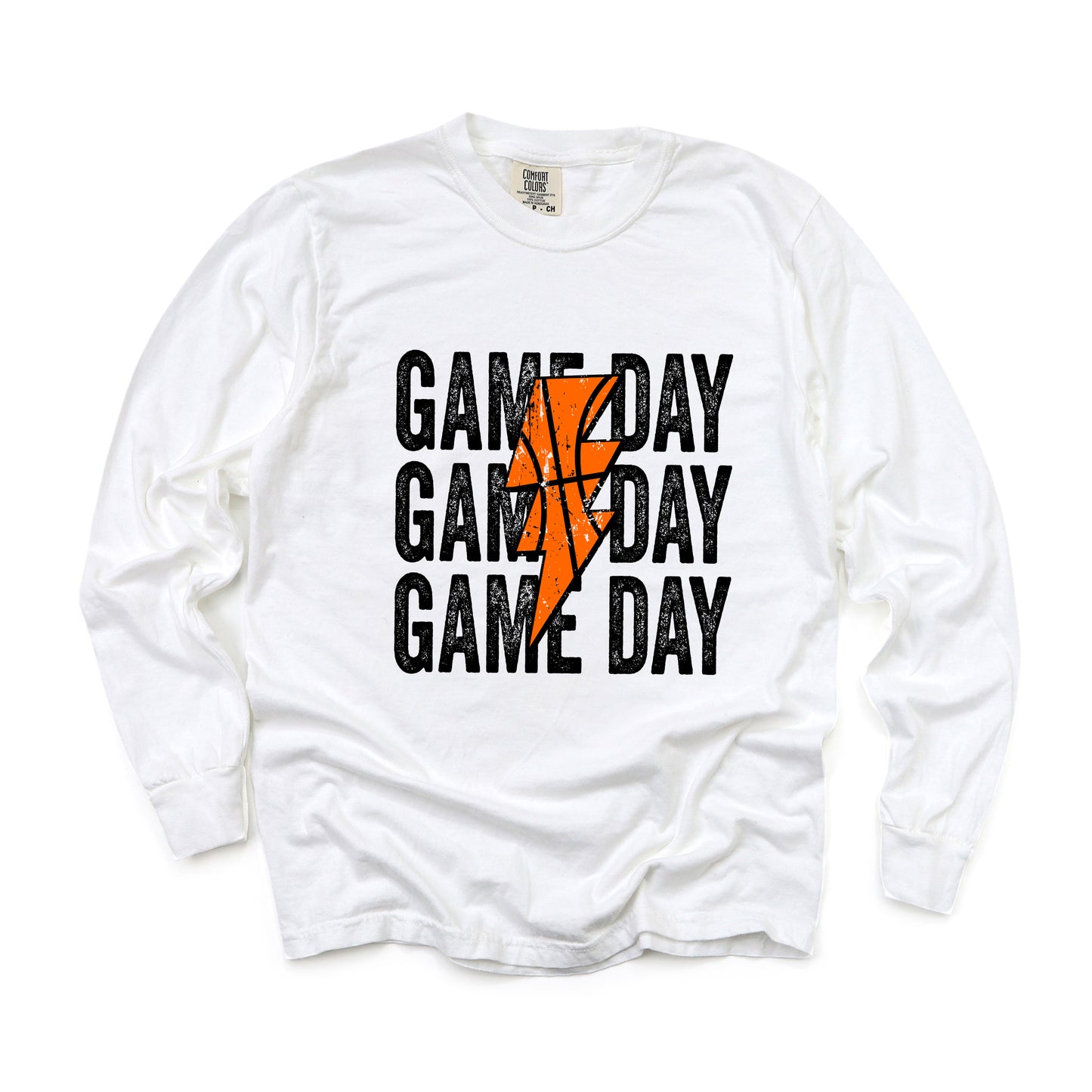 Game Day Stacked Lightning Bolt | Garment Dyed Long Sleeve