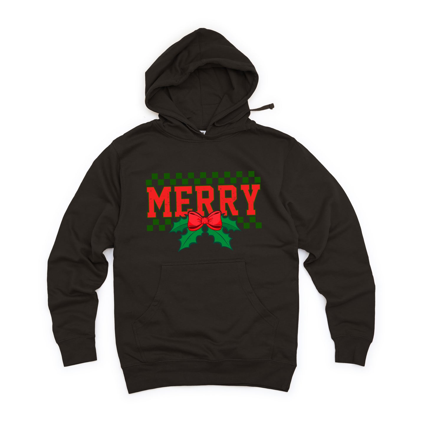 Merry Checkered Mistletoe | Hoodie