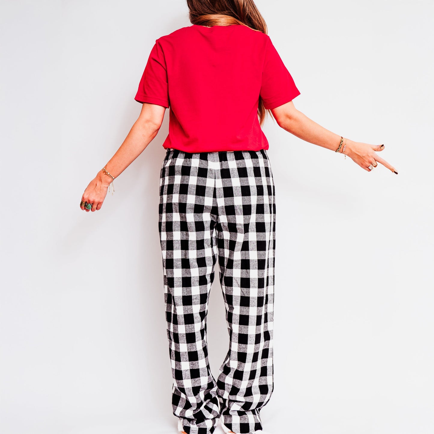 Merry Christmas Cursive Bold | Plaid Pajama Set
