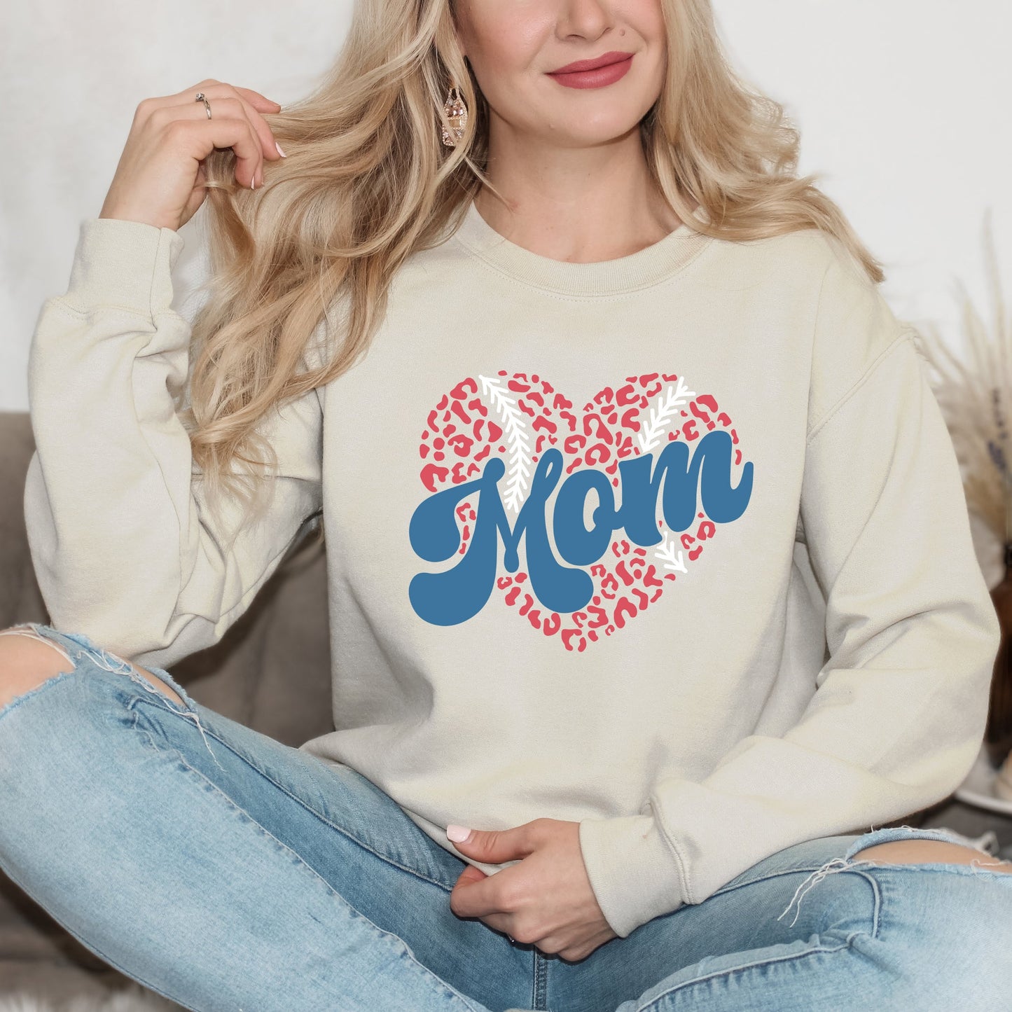Baseball Mom Heart | Sweatshirt