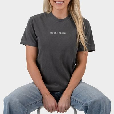 Dogs Are Greater Than People - Women's Garment Dyed Graphic T-Shirt