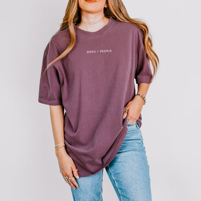 Dogs Are Greater Than People - Women's Garment Dyed Graphic T-Shirt
