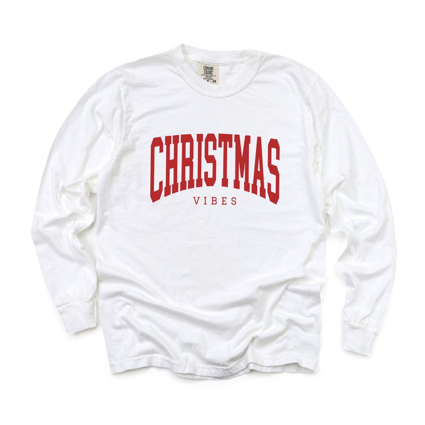 Christmas Vibes Varsity | Garment Dyed Long Sleeve