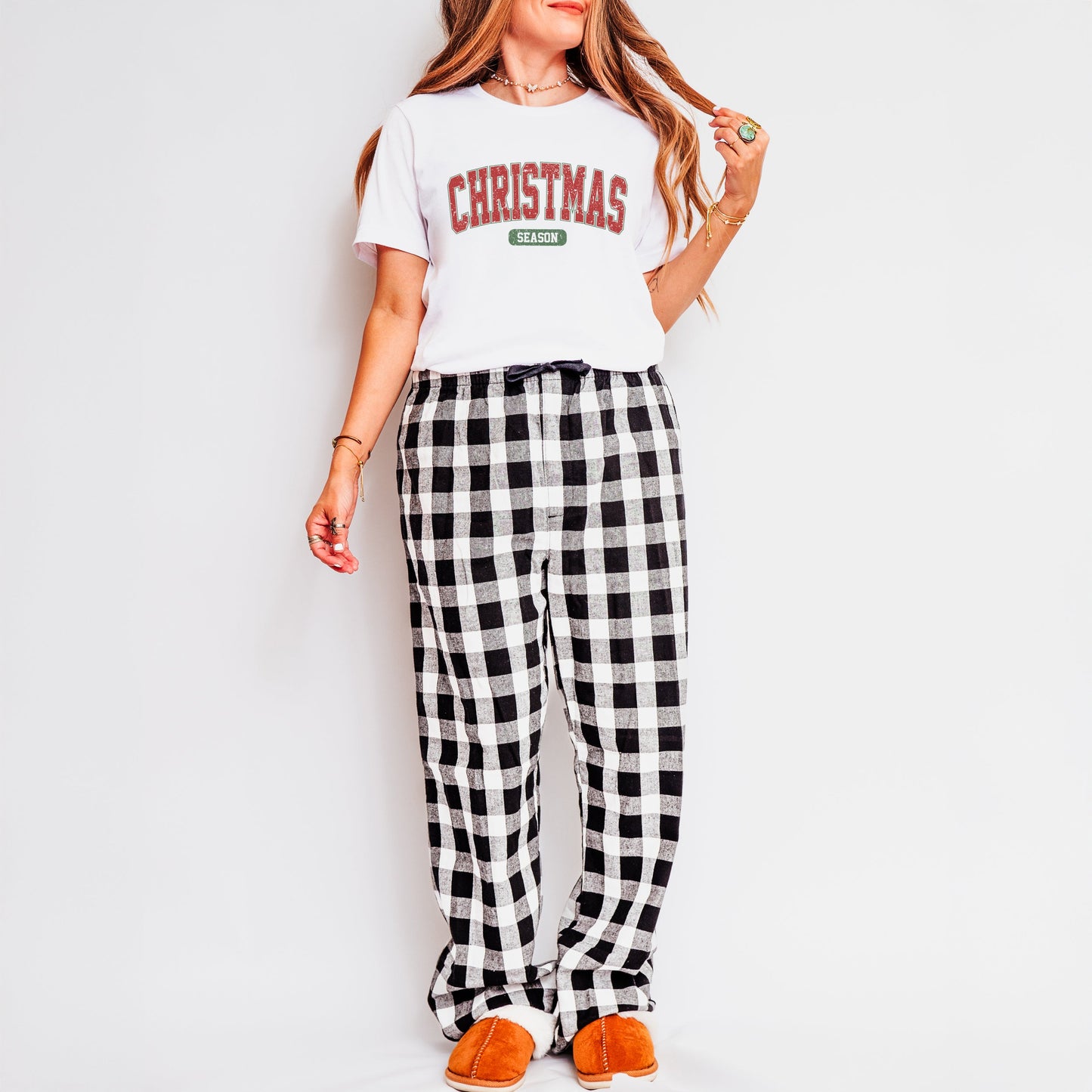 Varsity Christmas Season | Plaid Pajama Set