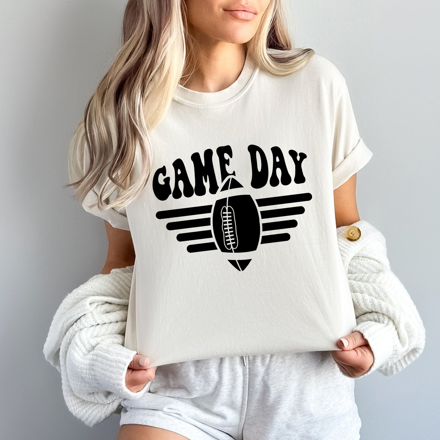 Football Game Day Stripes | Garment Dyed Tee