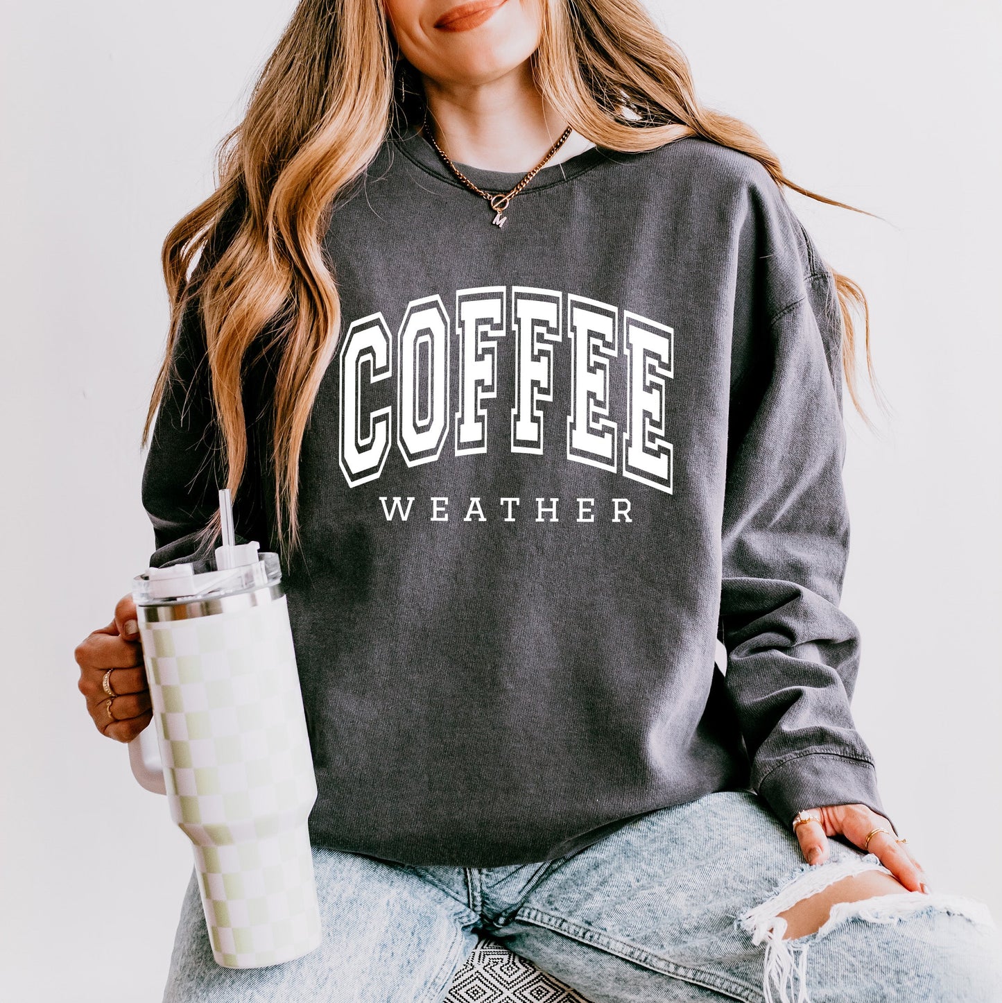 Coffee Weather | Lightweight Garment Dyed Sweatshirt