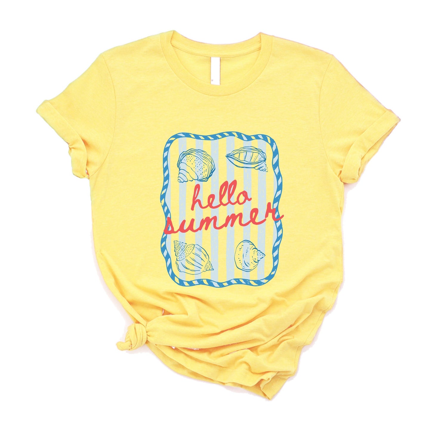 Hello Summer Sea Shells - Women's Short Sleeve Graphic T-Shirt