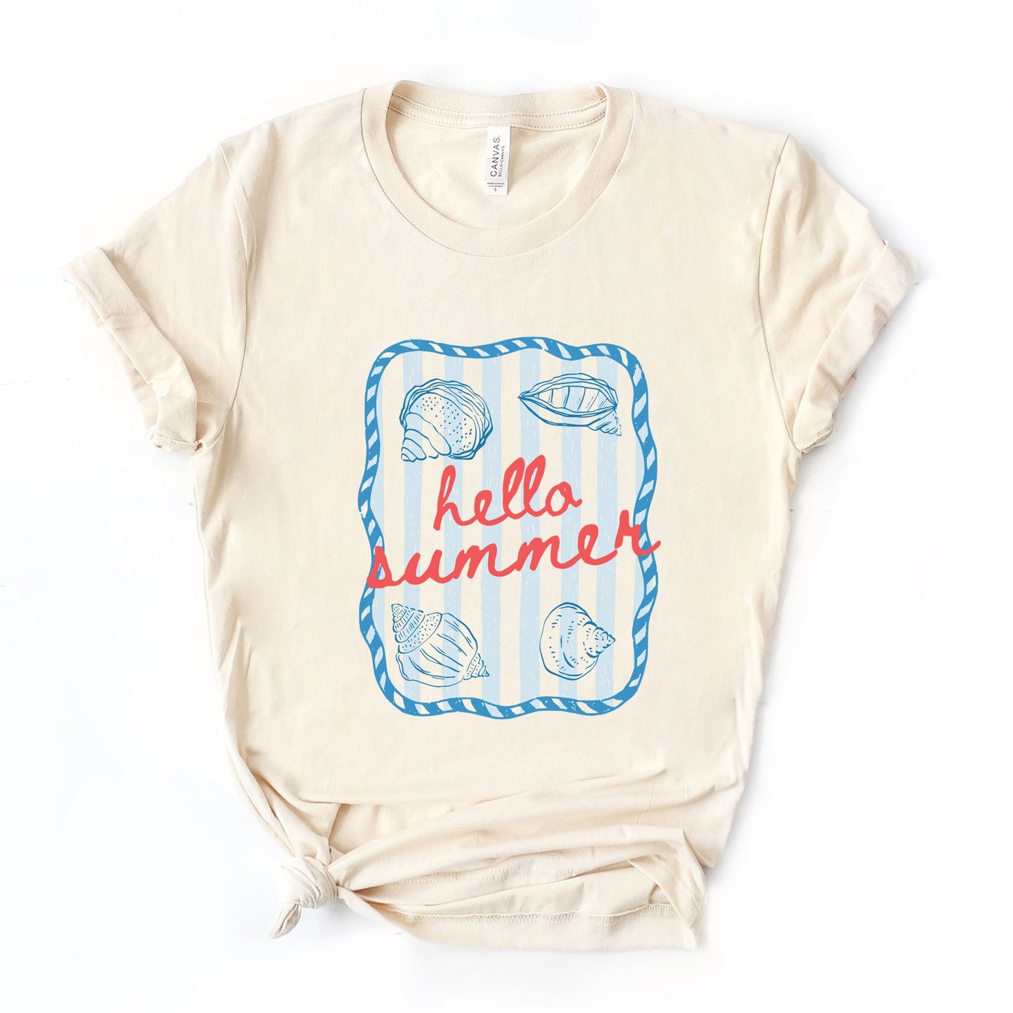 Hello Summer Sea Shells - Women's Short Sleeve Graphic T-Shirt