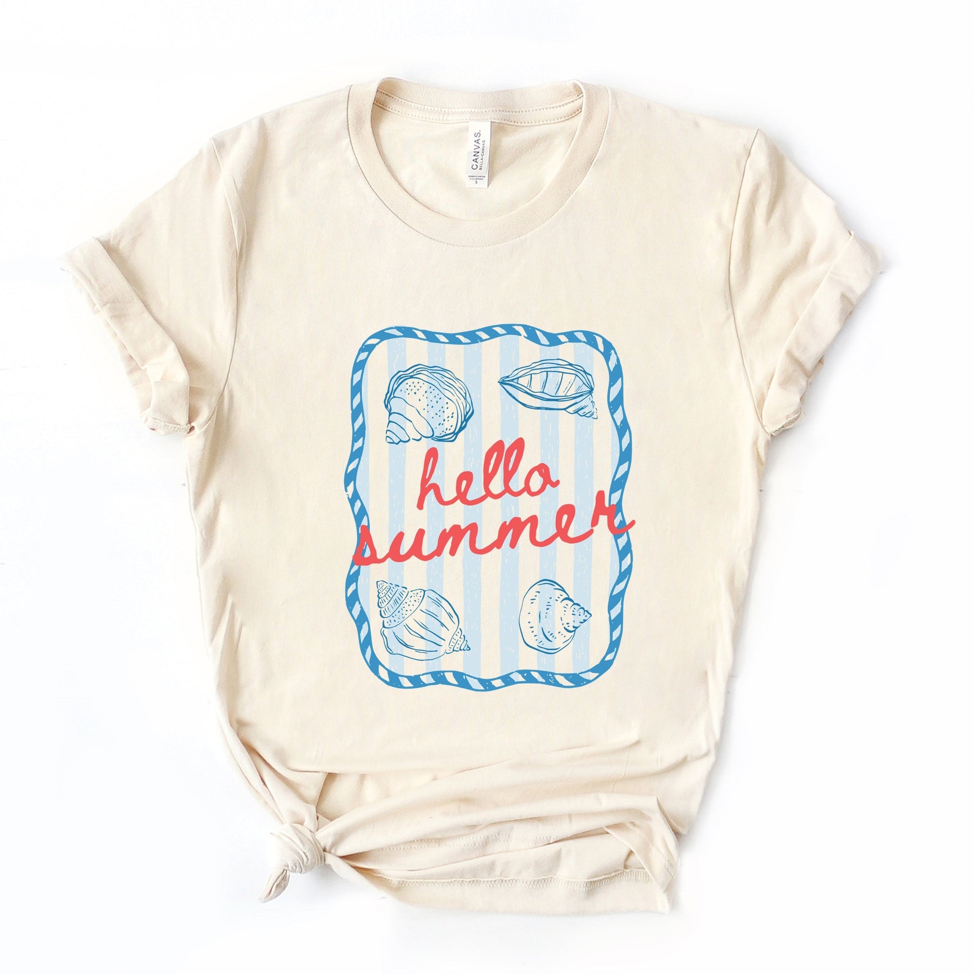 Hello Summer Sea Shells - Women's Short Sleeve Graphic T-Shirt