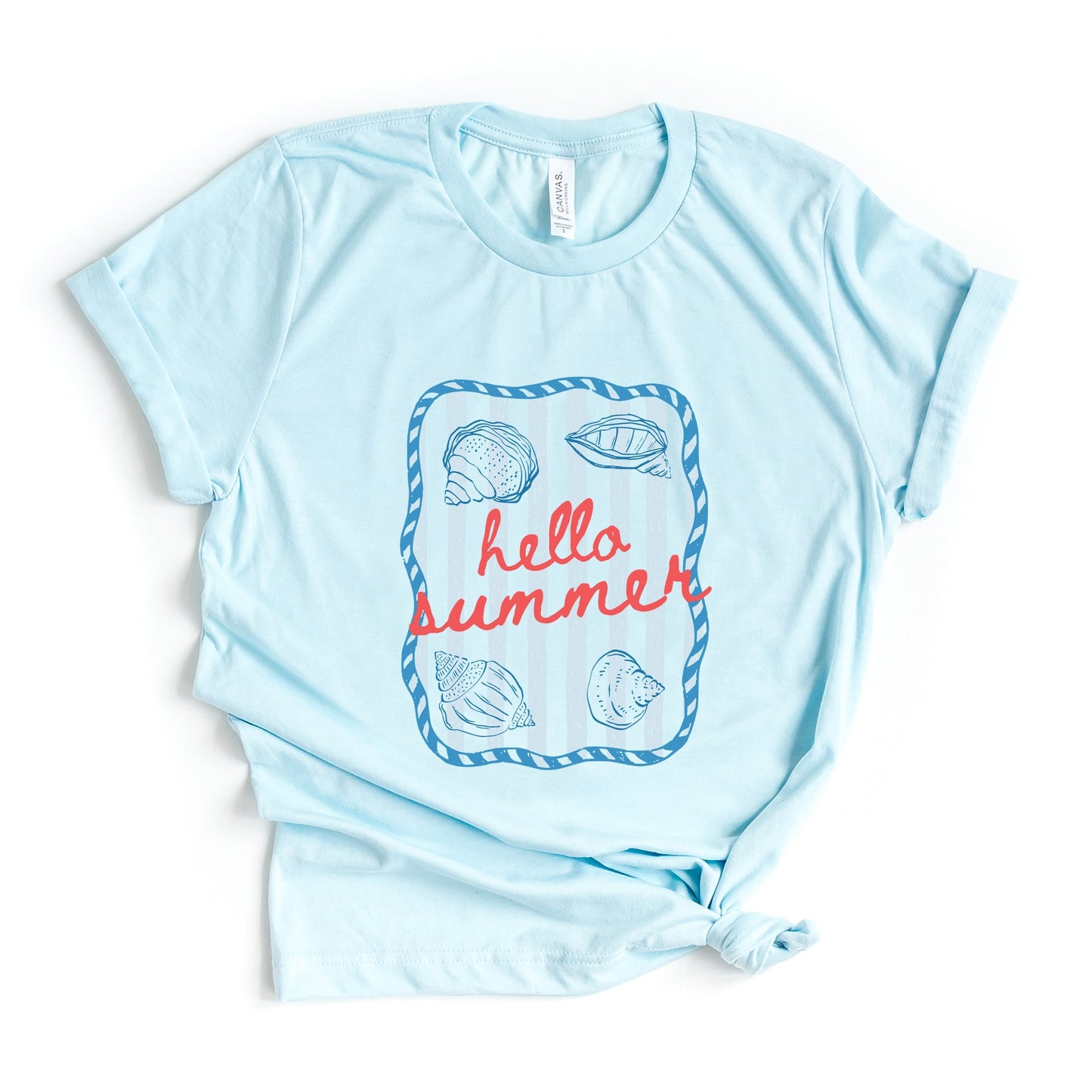 Hello Summer Sea Shells - Women's Short Sleeve Graphic T-Shirt