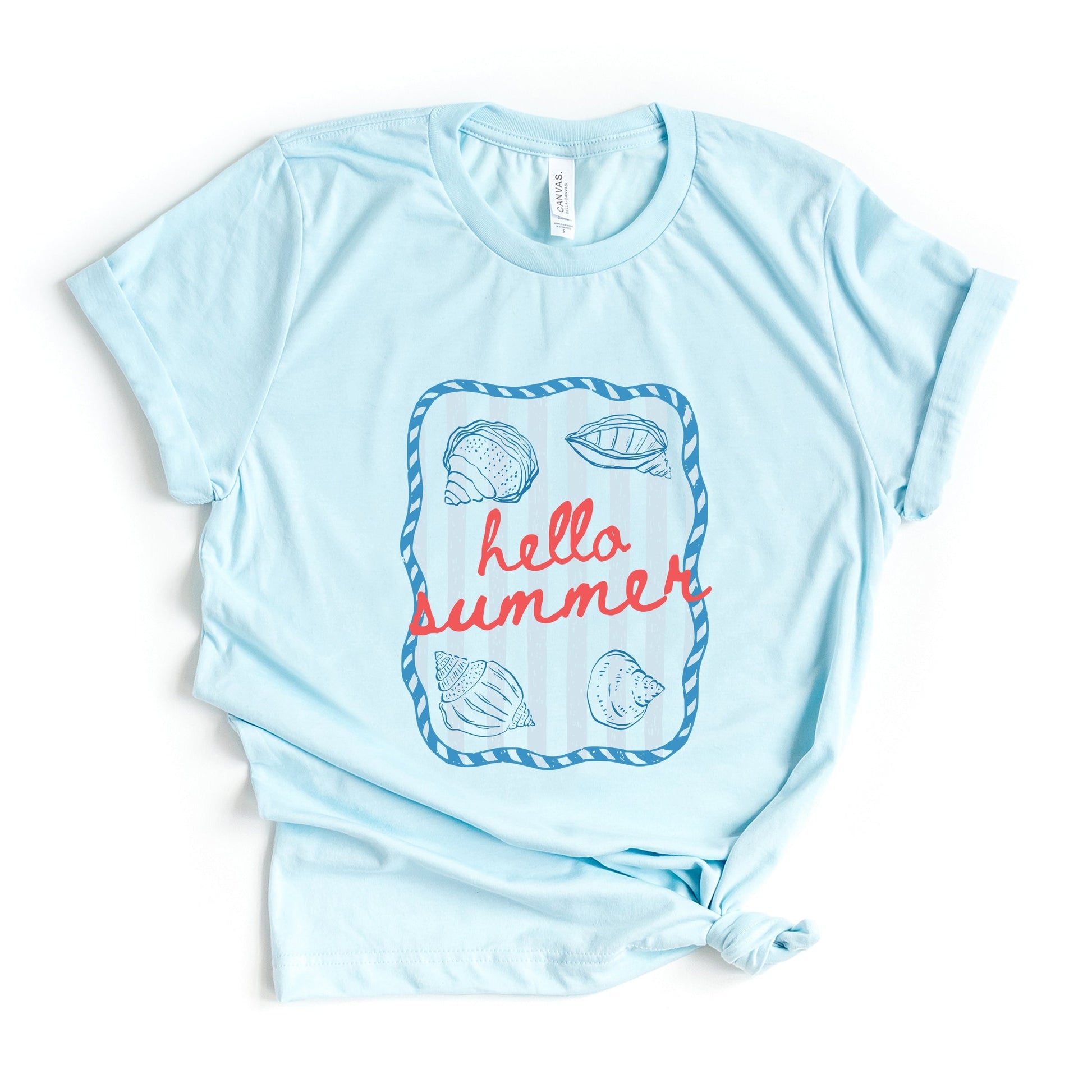 Hello Summer Sea Shells - Women's Short Sleeve Graphic T-Shirt