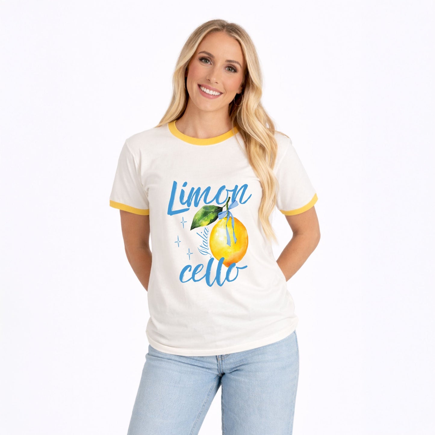 Limoncello Watercolor - Women's Ringer Graphic T-Shirt