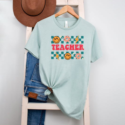 Retro Teacher Checkered | Short Sleeve Graphic Tee