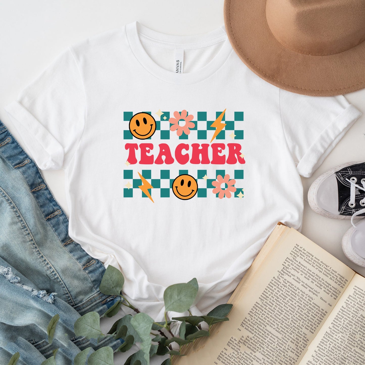 Retro Teacher Checkered | Short Sleeve Graphic Tee