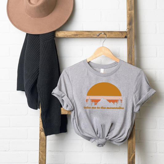 Take Me To The Mountains Sunset | Short Sleeve Graphic Tee