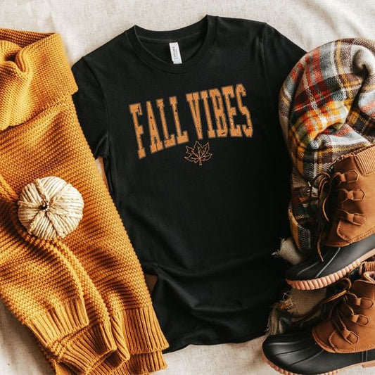 Fall Vibes Leaf | Short Sleeve Crew Neck