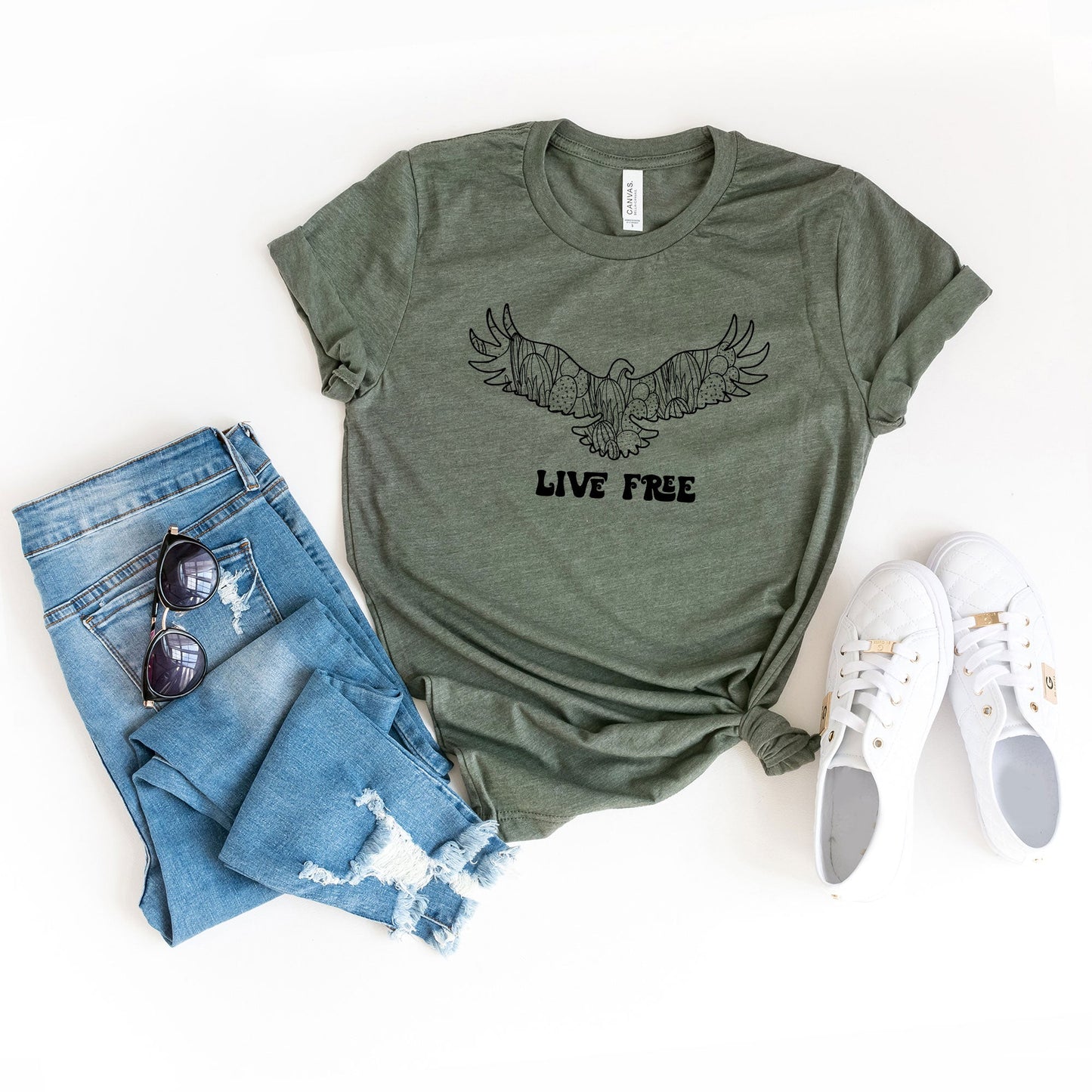 Live Free Eagle | Short Sleeve Graphic Tee