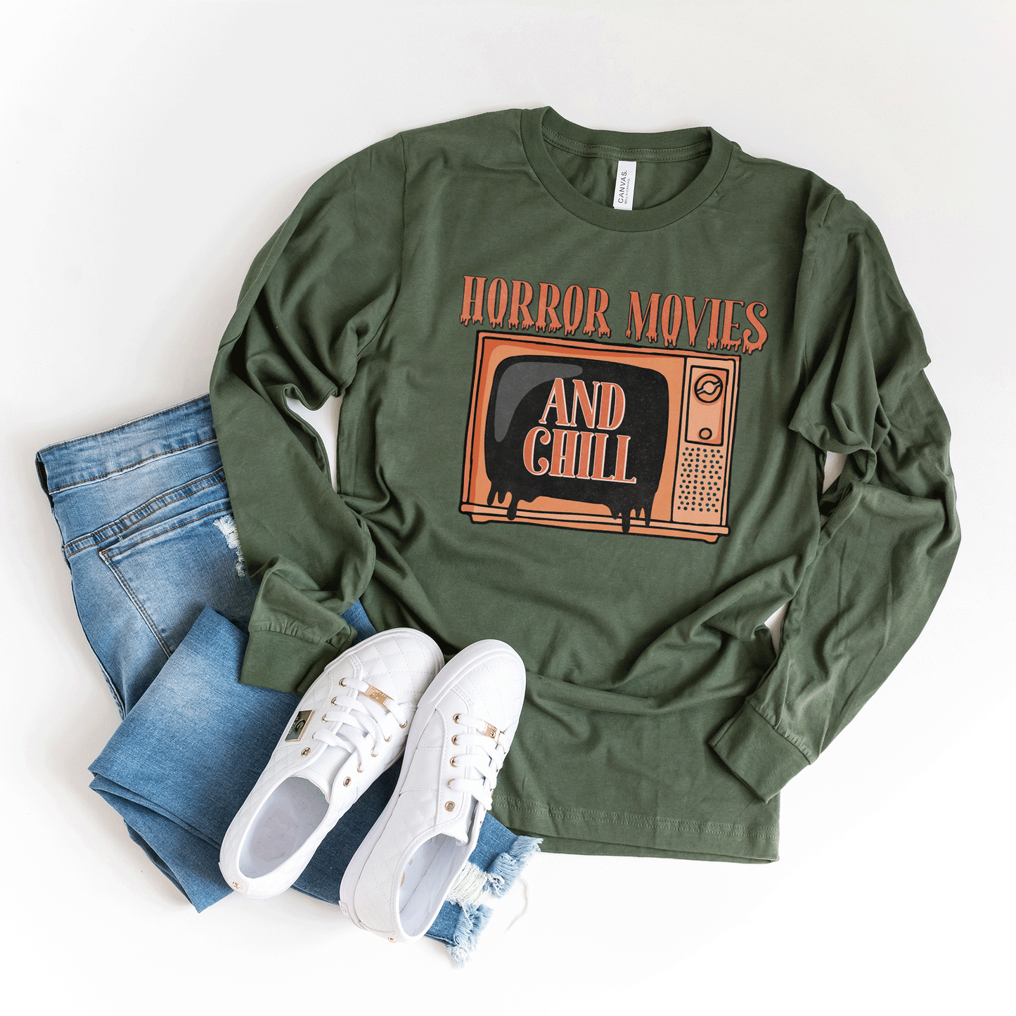 Horror Movies and Chill TV | Long Sleeve Crew Neck