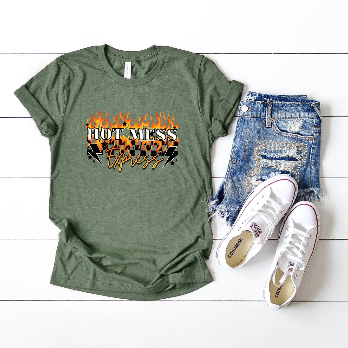 Checkered Hot Mess Express | Short Sleeve Graphic Tee