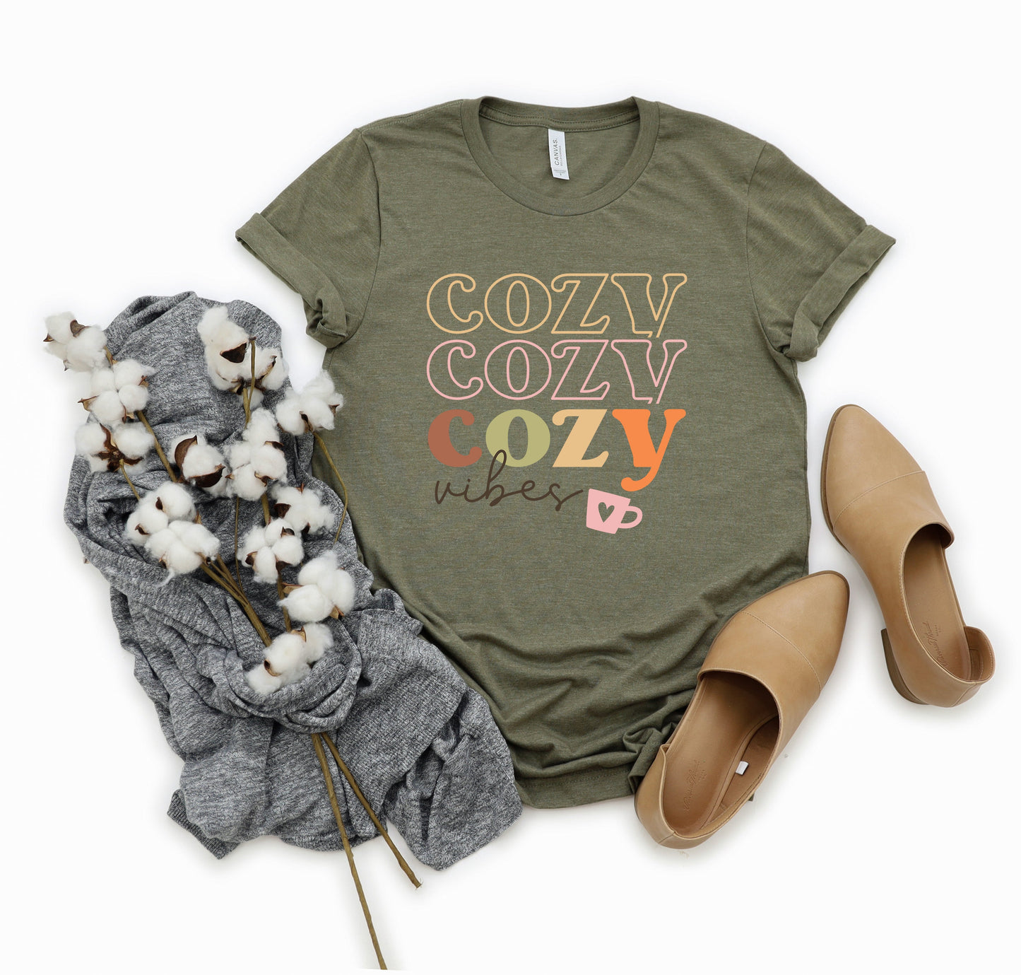 Cozy Vibes Stacked | Short Sleeve Graphic Tee