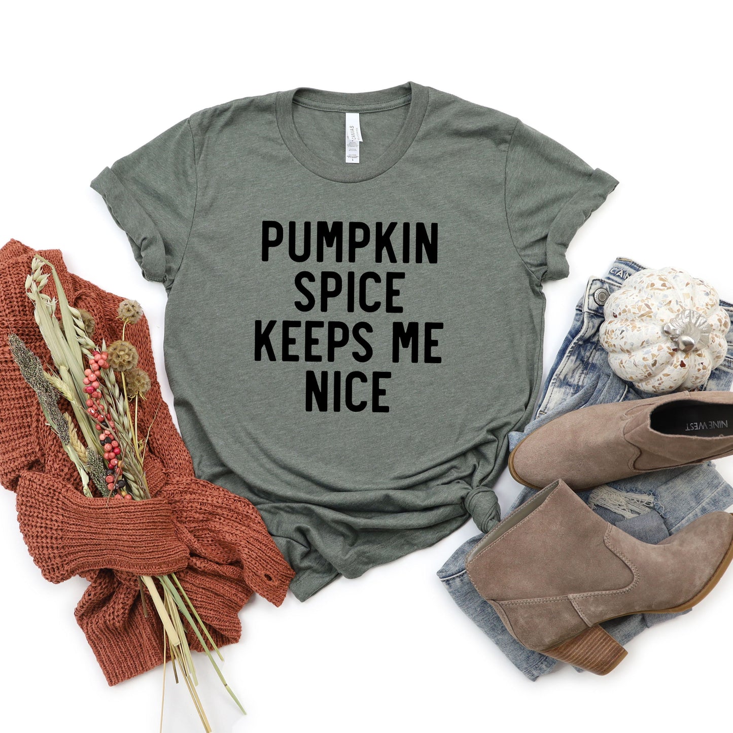 Pumpkin Spice Keeps Me Nice | Short Sleeve Graphic Tee