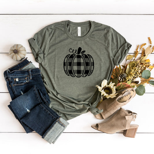 Buffalo Plaid Pumpkin | Short Sleeve Graphic Tee