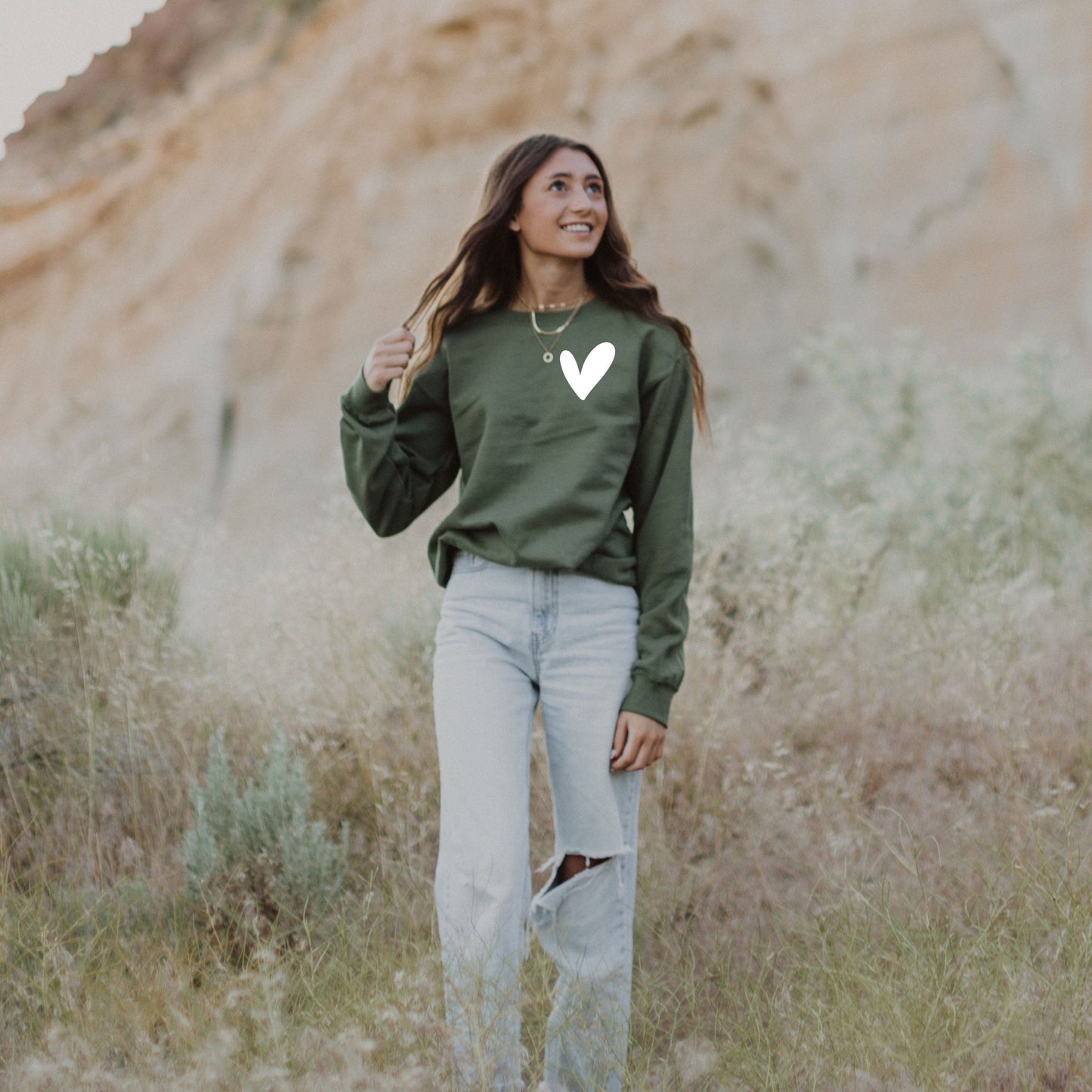 Love Yourself Heart | Front & Back Graphic Sweatshirt