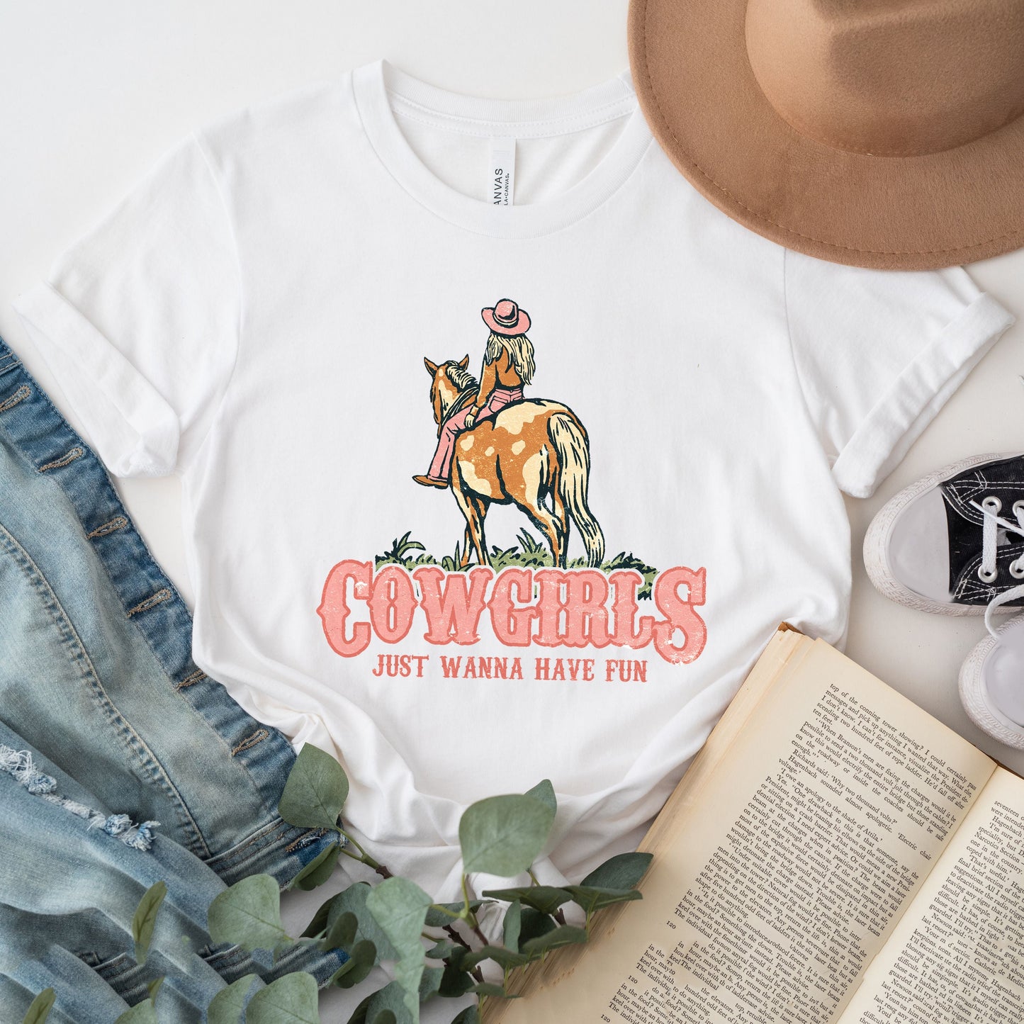 Retro Cowgirls Just Wanna Have Fun | Short Sleeve Graphic Tee