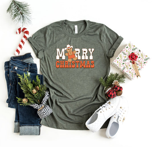 Merry Christmas Gingerbread | Short Sleeve Crew Neck
