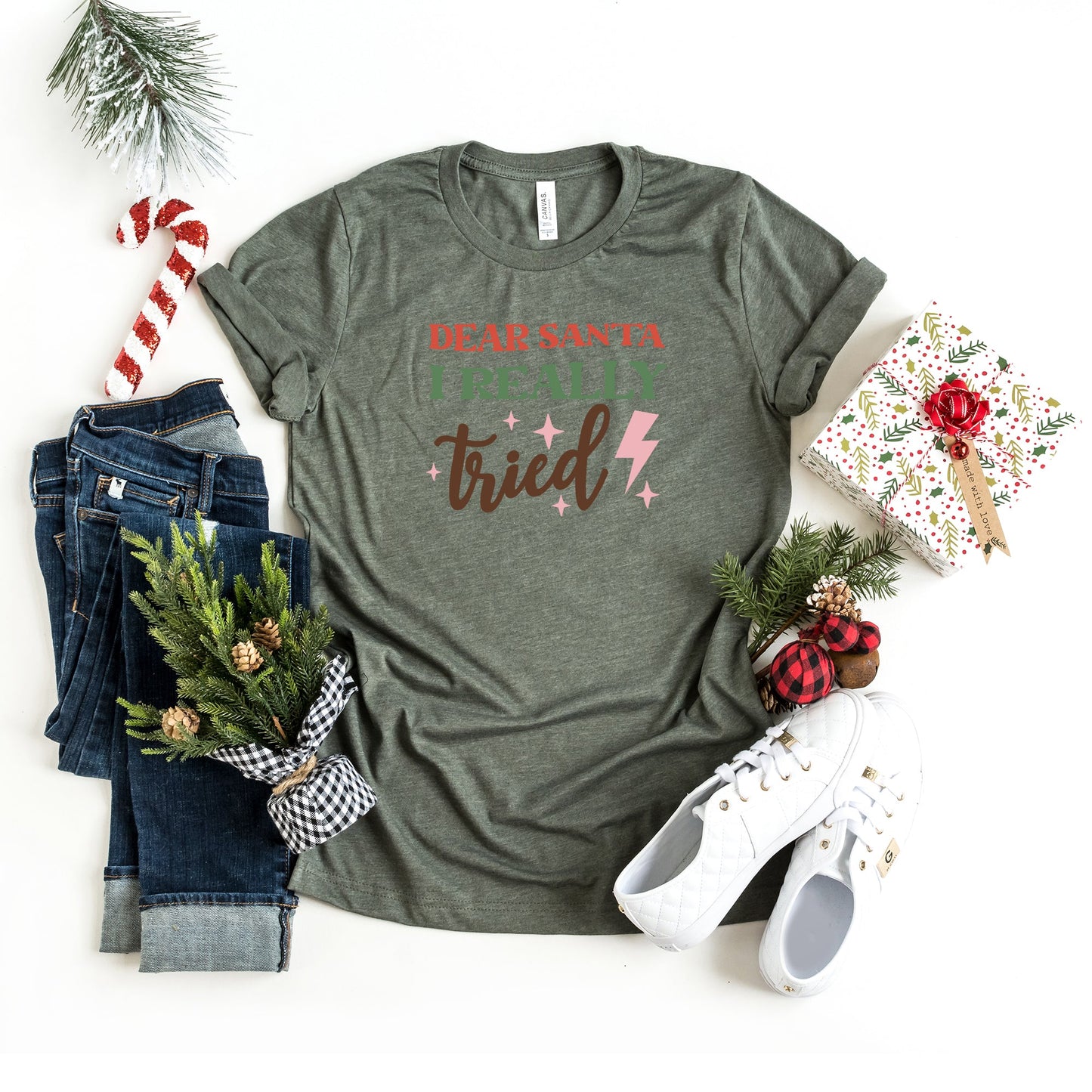 Dear Santa I Really Tried | Short Sleeve Graphic Tee