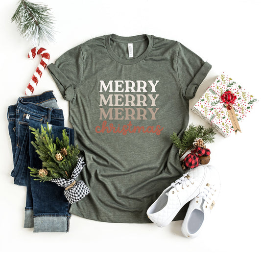 Merry Christmas Cursive | Short Sleeve Crew Neck