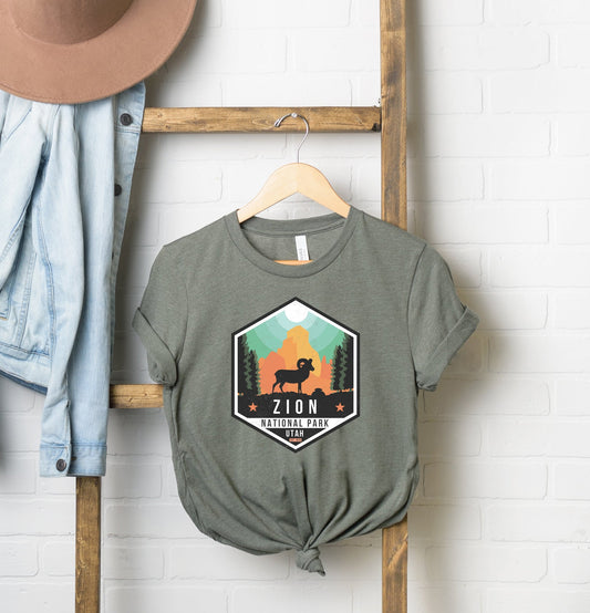 Zion National Park Badge | Short Sleeve Graphic Tee