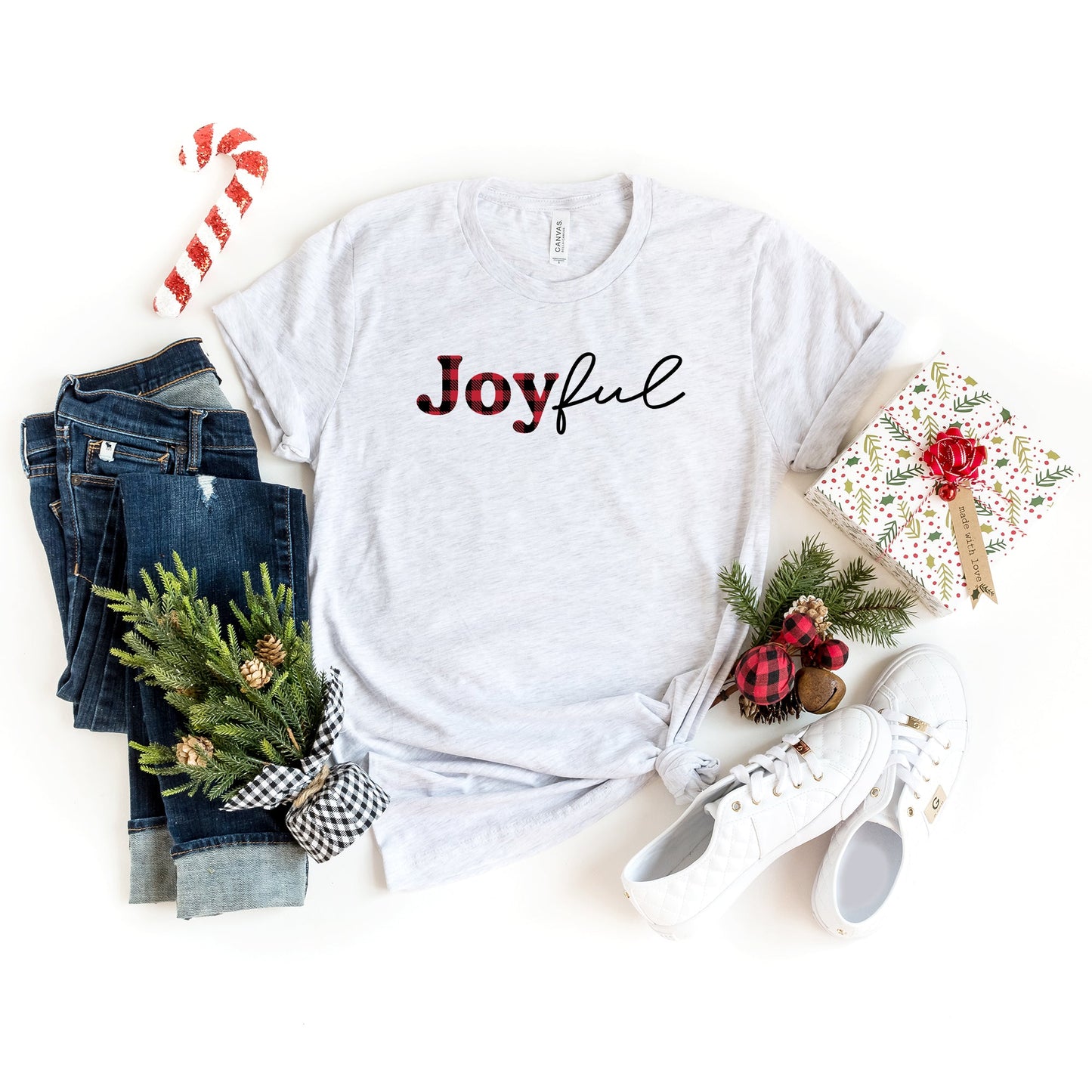 Joyful Plaid | Short Sleeve Graphic Tee