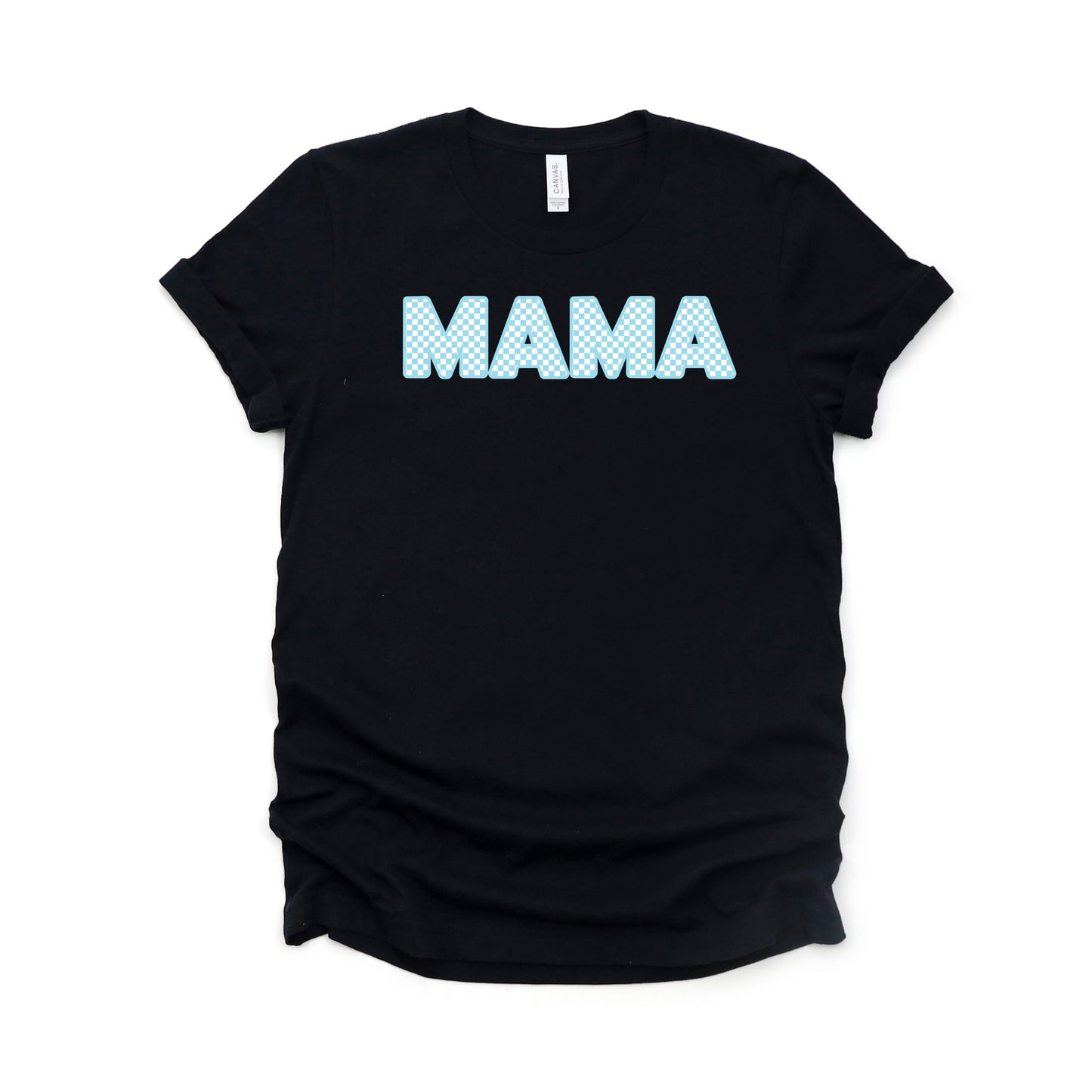 Blue Checkered Mama | Short Sleeve Graphic Tee