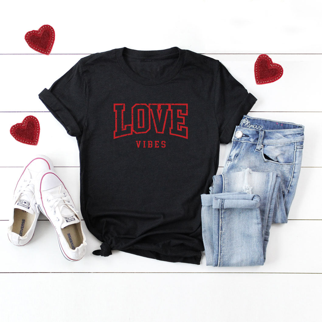 Love Vibes Varsity | Short Sleeve Graphic Tee