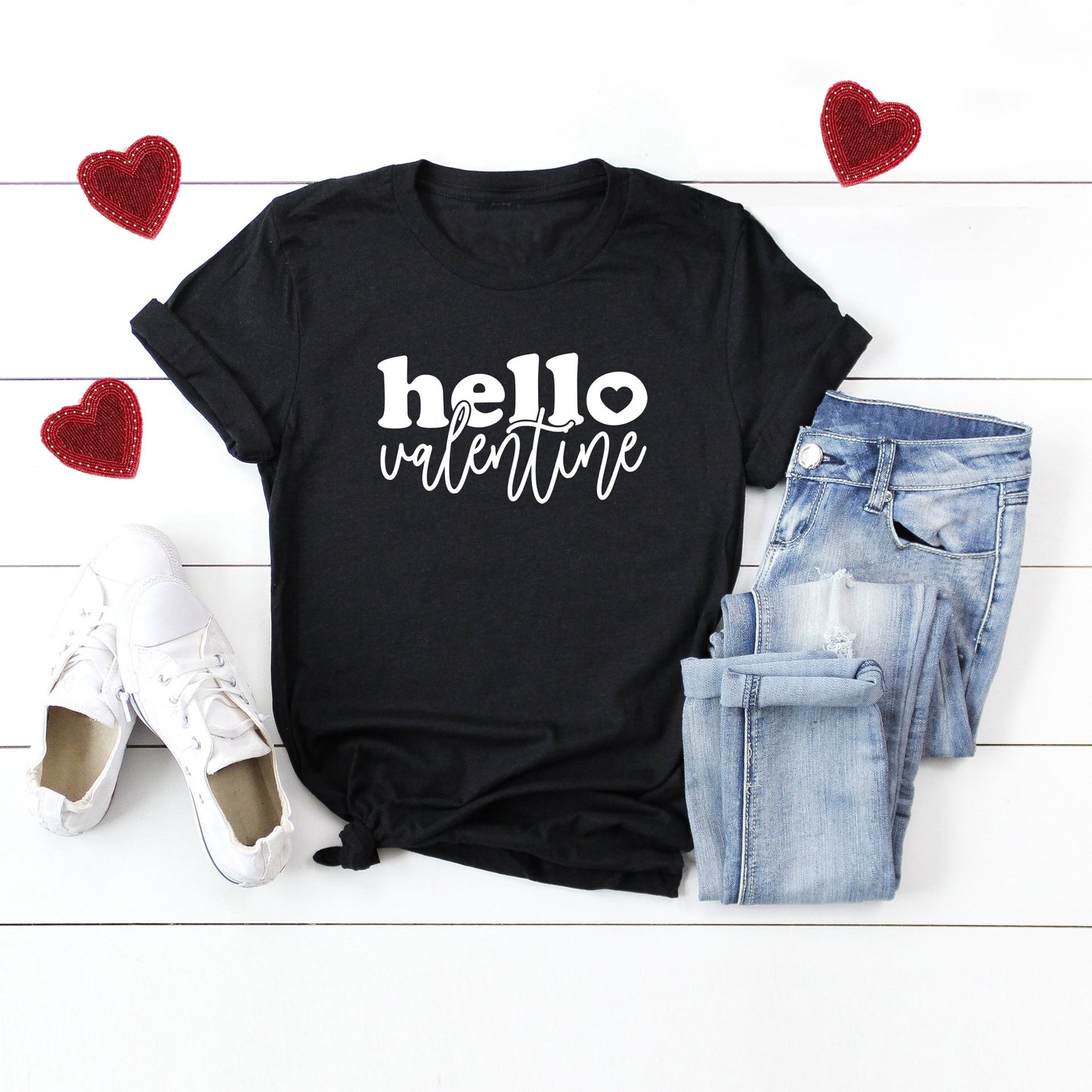 Hello Valentine Bold Script | Short Sleeve Graphic Tee
