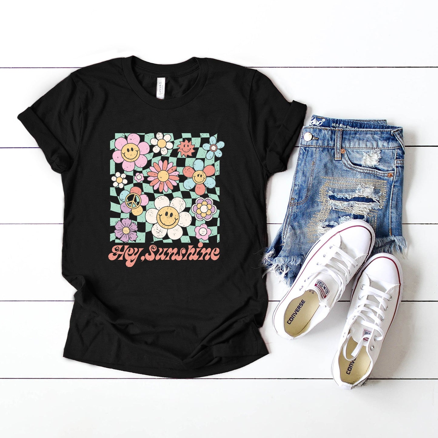 Hey Sunshine Flowers | Short Sleeve Graphic Tee