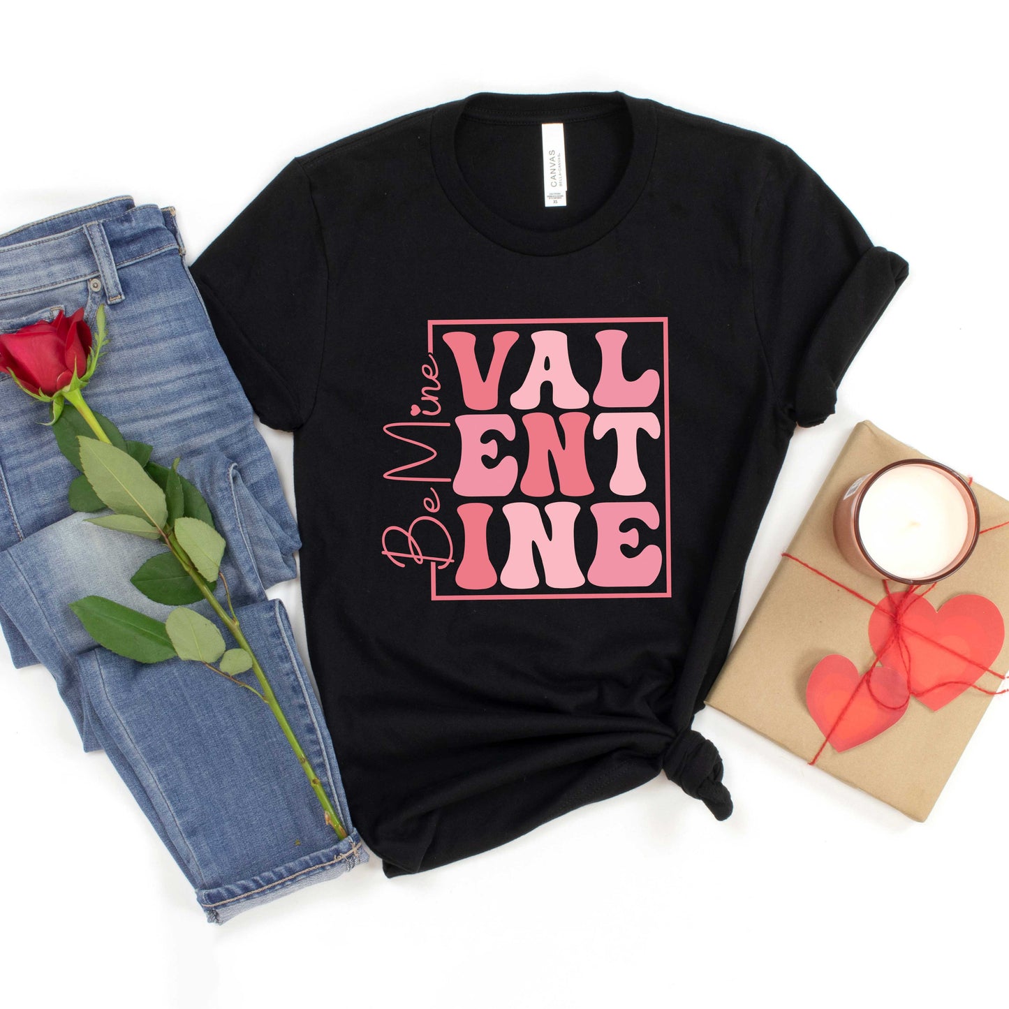 Be Mine Valentine Block | Short Sleeve Graphic Tee