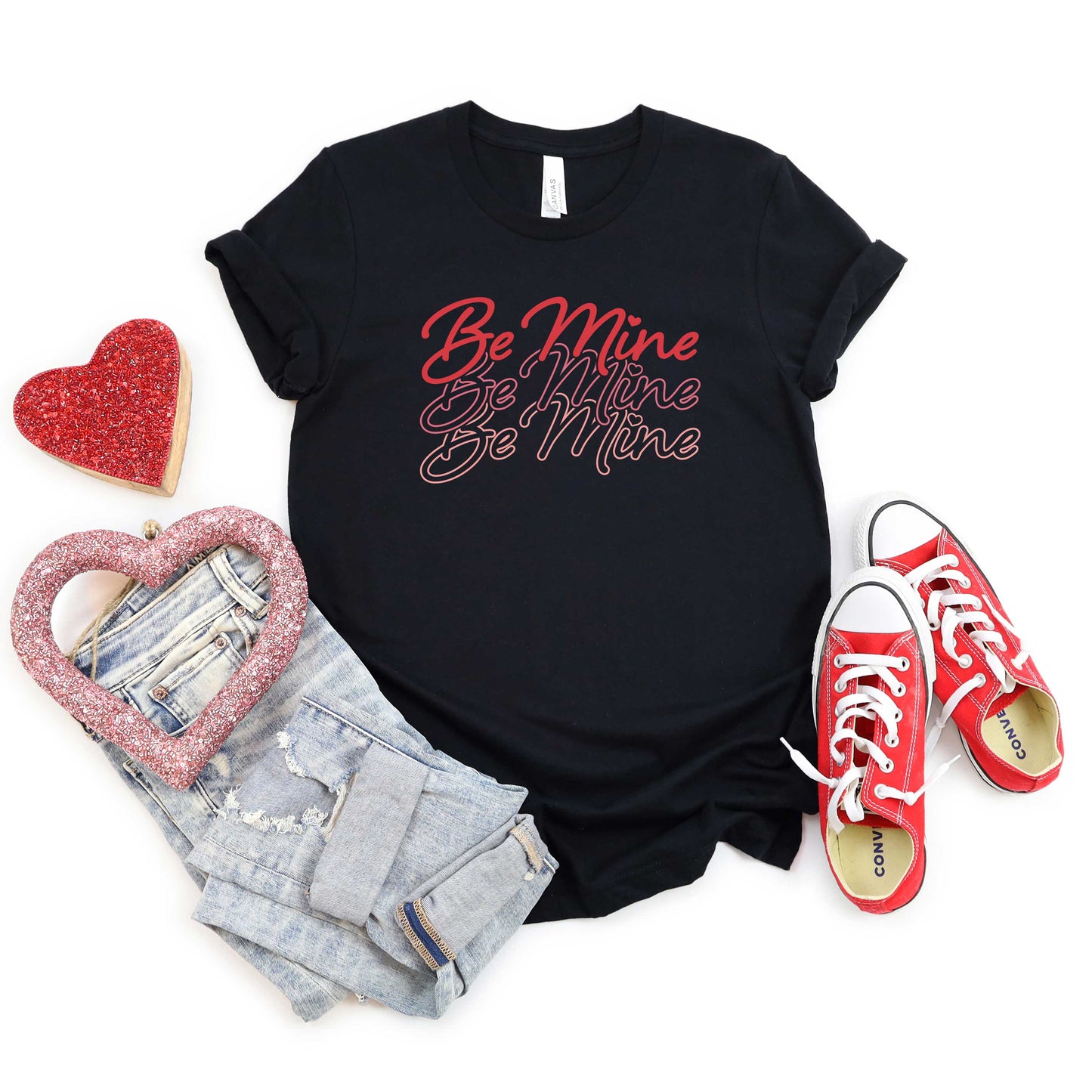 Be Mine Cursive Stacked | Short Sleeve Graphic Tee