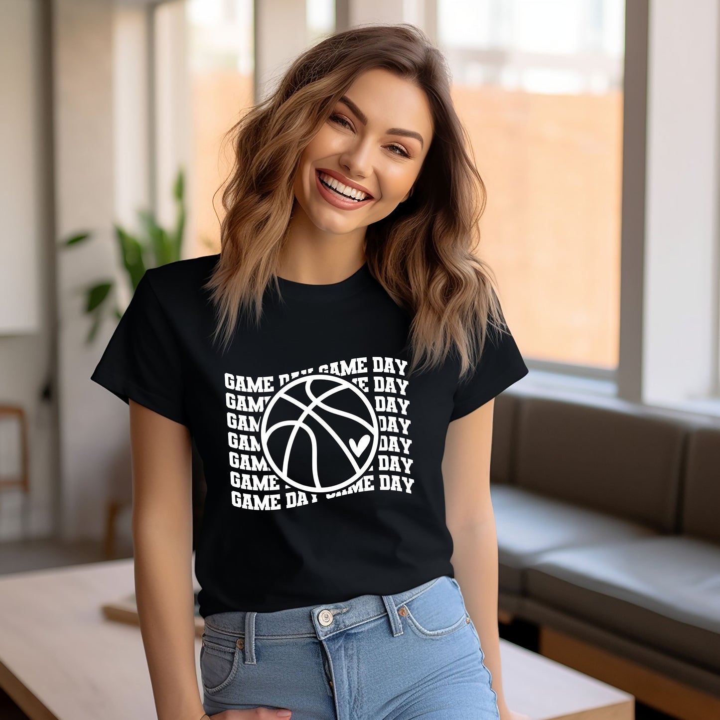 Basketball Game Day Stacked | Short Sleeve Graphic Tee